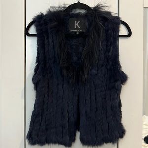 Navy Real Fur Vest by KOPENHAGEN BY ANDERSON.